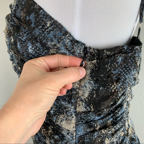 J.O.A. Just One Answer Dress Snake Print Short Ruched Size M Spaghetti strap - Picture 9 of 11